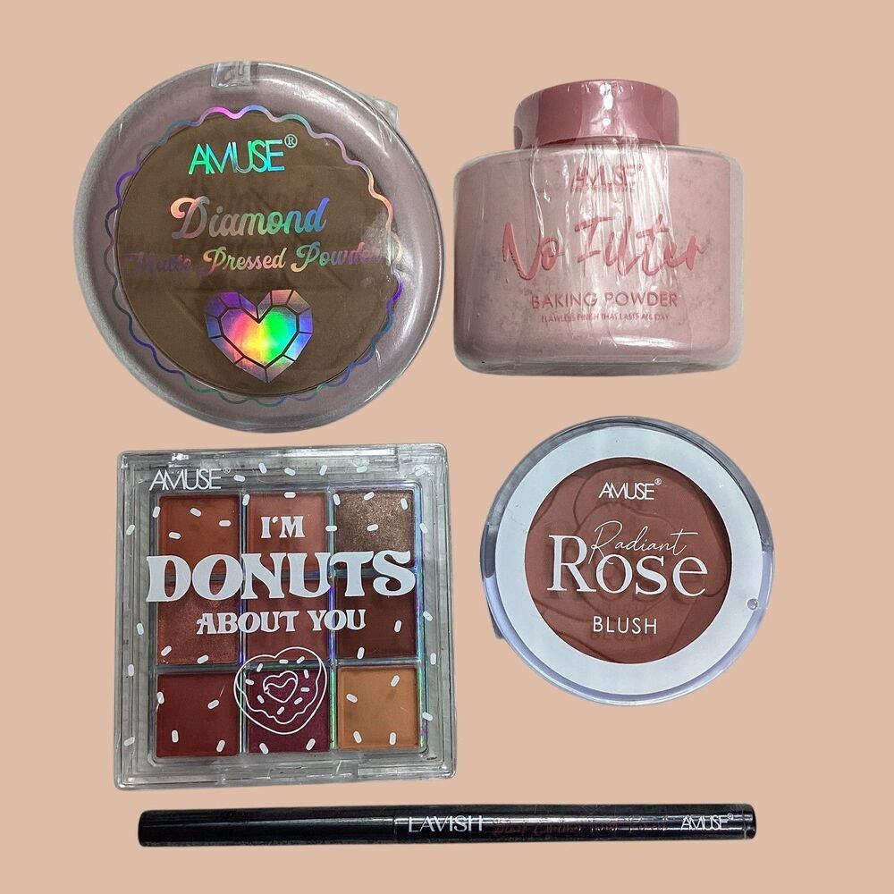 Amuse Cosmetics 5pc Makeup Set Eyeshadow Blush Baking Powder Eyeliner Powder New